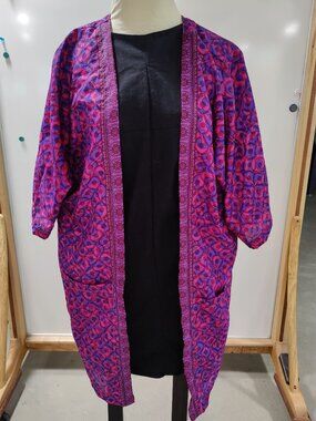 Darn Good Yarn Amara Long Duster Recycled Silk Sari Fabric Size 0-12